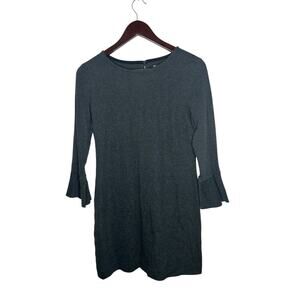 Madewell‎ small Jersey Knit Charcoal Gray dress bell sleeve Cute